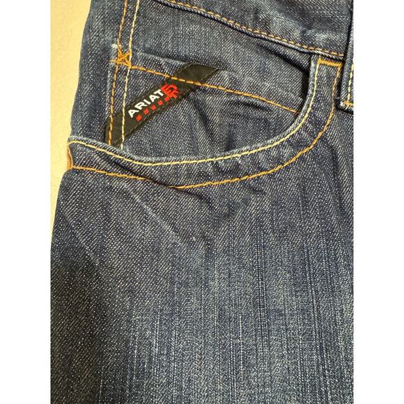 Ariat Jeans Mens 42x30 FR M4 Relaxed Low Rise Boot Cut Dark Wash Denim Work EUC - Picture 8 of 16